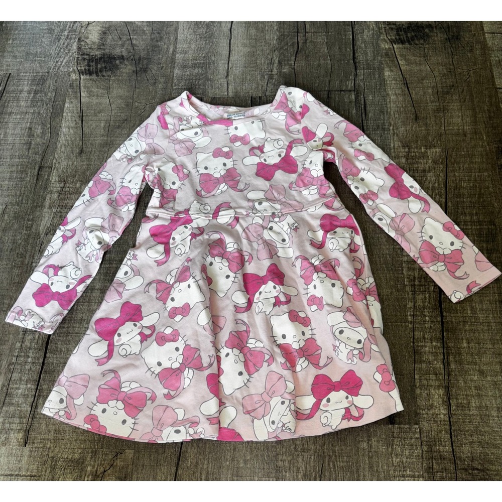 Sanrio Hello Kitty and Friends Pink Long Sleeve Skater Dress Kids Size 5T
